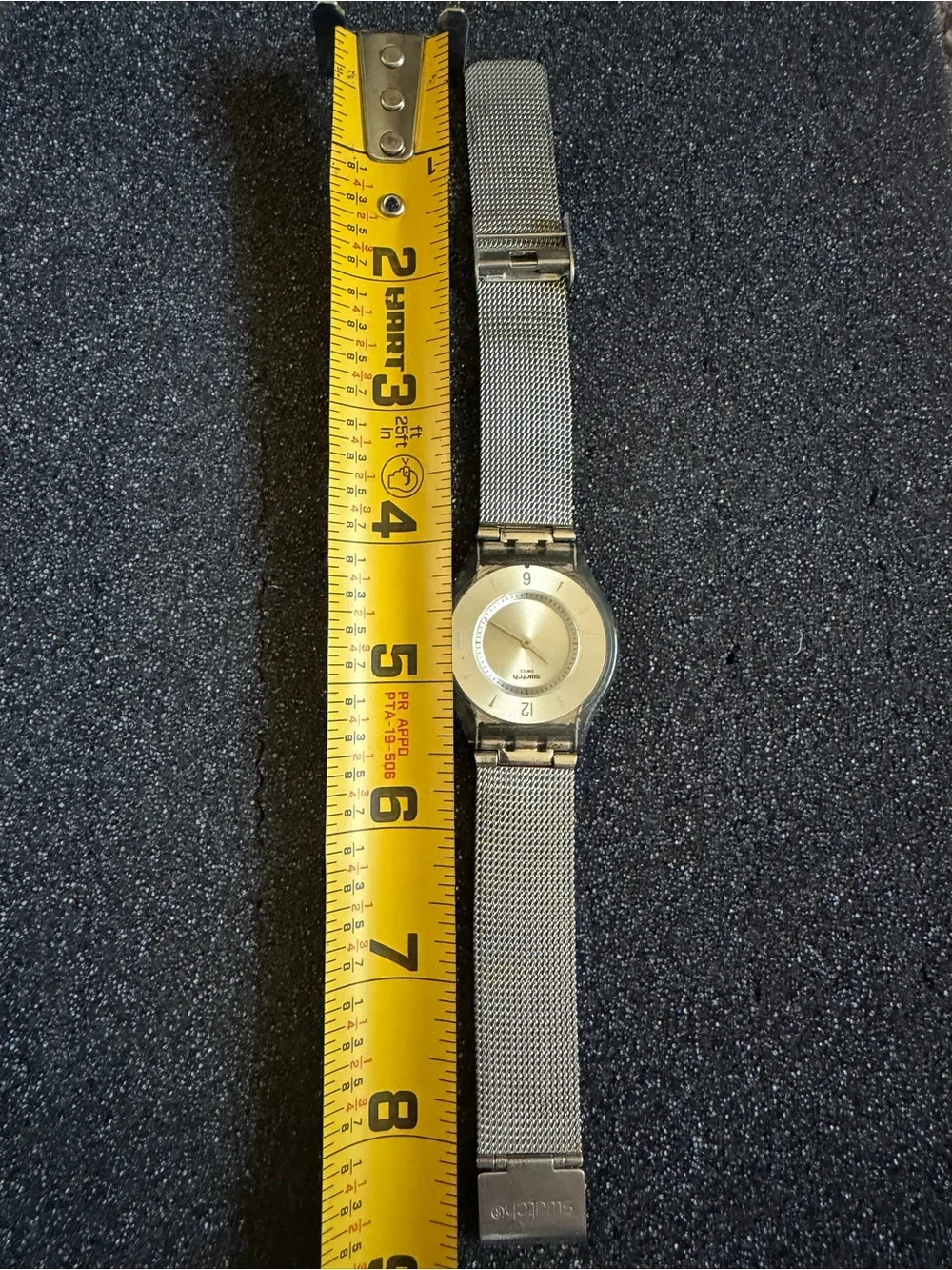 Vintage Swatch Silver Metal Knit Watch